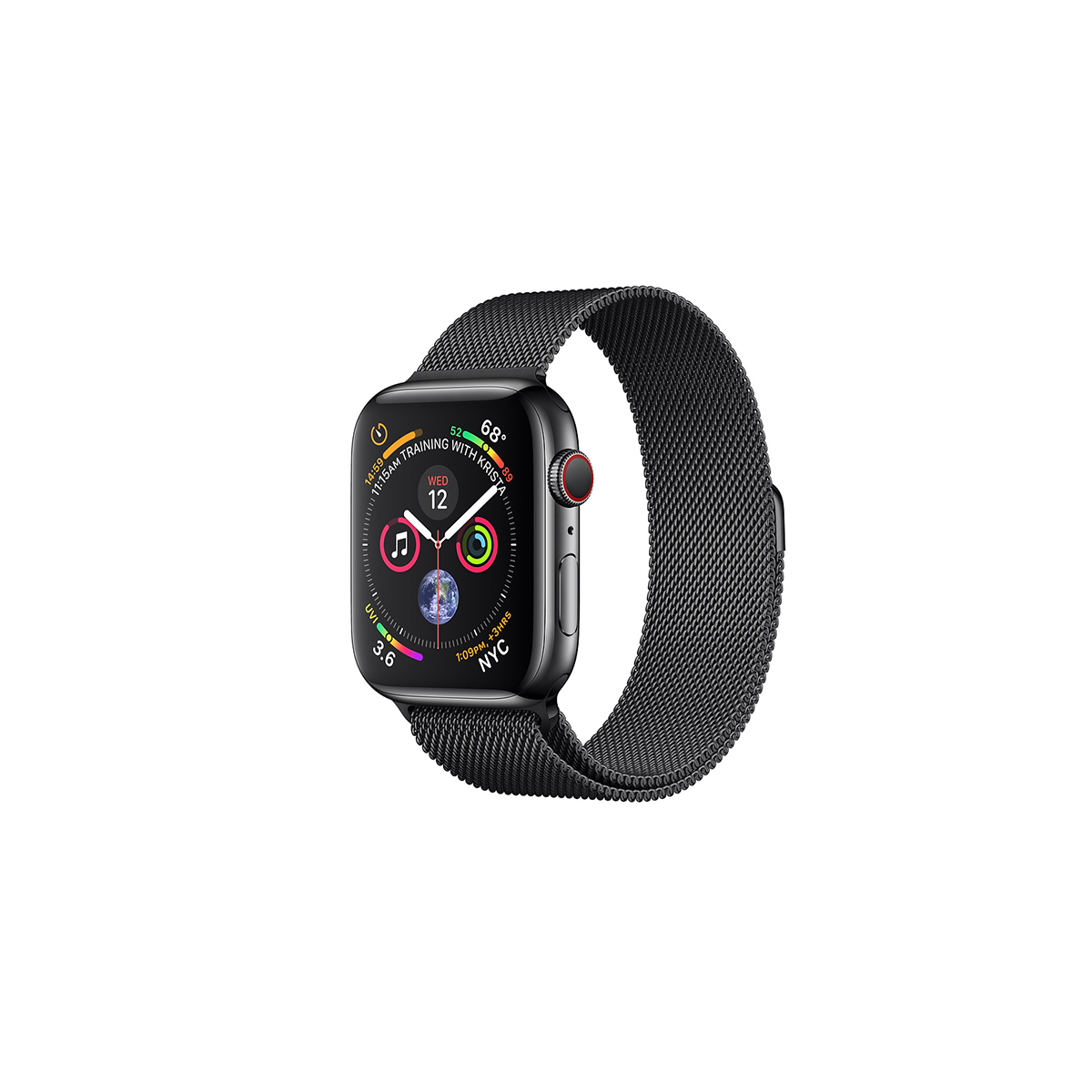 Watch Series 4 GPS Cellular 44mm 44mm Space Black Stainless Steel Case with Black Milanese Loop Mobipunkt